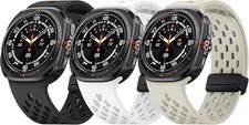 Silicone Strap Compatible with Samsung Galaxy Watch Ultra 47mm Magnetic Breathab