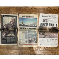 Set of 3 Newspapers 9/11 Coverage Valley News Dispatch Pittsburgh Post Gazette