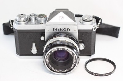 Nikon F Eyelevel 35mm SLR Film Camera Silver + NIKKOR-H Auto 50mm F/2 Lens