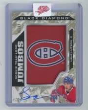 2024-25 Upper Deck Black Diamond Rookie Team Logo Jumbos Lane Hutson Auto 42/99