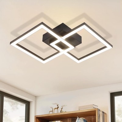 LED Deckenleuchte Küche: 24 W 4000 K Deckenlampe Schwarz Modernes Design Neut...