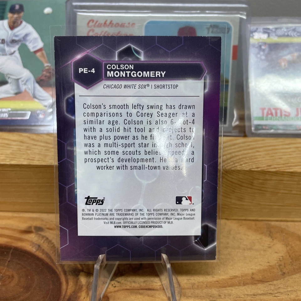2022 Bowman Platinum Colson Montgomery /250 Purple Chicago White Sox 🔥 - Image 2 of 2