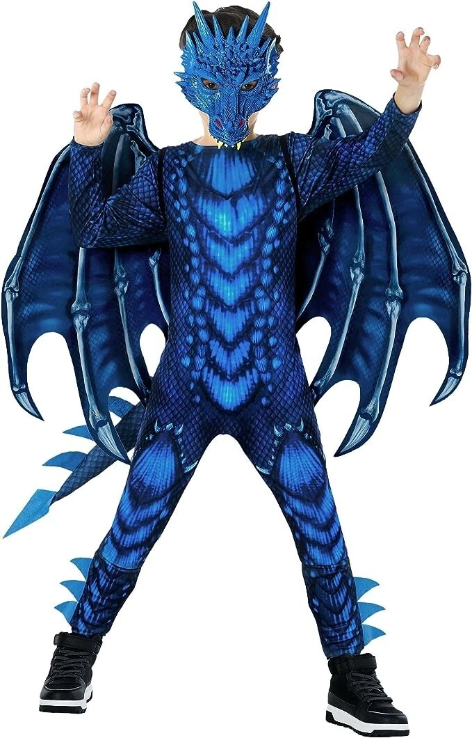 Disfraz De Dragón / Goku Para Niño De 5 A 9 Años – Cosplay Completo Con Cola Y Cubrebotas, Ideal Para Halloween, Cumpleaños Y Carnaval