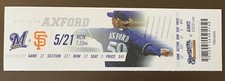 Milwaukee Brewers 5/21/12 MLB ticket stub vs San Francisco Giants - John Axford