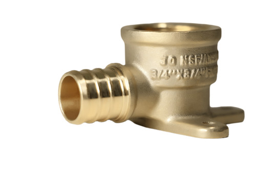 1 Pack XFITTING 3/4" Pex x 3/4" Female NPT Threaded Drop Ear Elbow, Lead Free