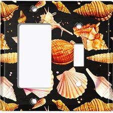 Metal Light Switch Cover Wall Plate For Ocean Seashell Clam Party SEA008