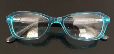 Plastic Girls Eyeglasses  Frame Aqua Clear Plastic Full Rim 46/15/125 2908