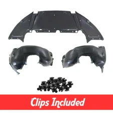 Fender Liner & Lower Engine Under Cover Set w/ Clips For 2012-2014 Ford Focus