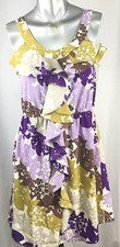 NWT ELLE Multi Color Floral Ruffle Sleeveless Dress Size:Small