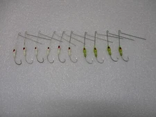 Spinner Bait Heads 1/8 oz. painted White And Eyed With Hooks 10 Pieces