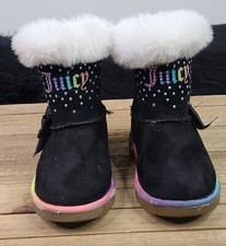 Juicy Couture Girls Black Multicolor Boots - Size 6M Lil Santa Maria