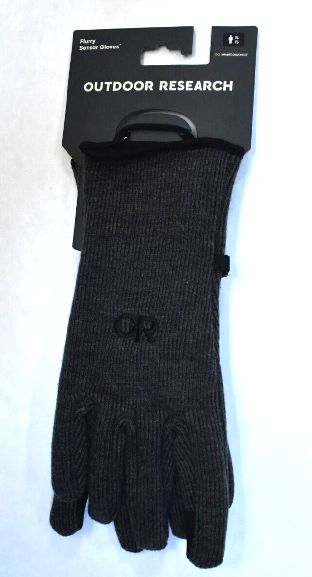 Outdoor Research OR Flurry Sensor Gloves Charcoal Gray Winter Gloves Mens XL