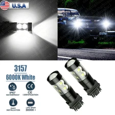 Pair 3157 White LED Reverse Backup Light Bulbs For Dodge Ram 1500 2500 2003-06