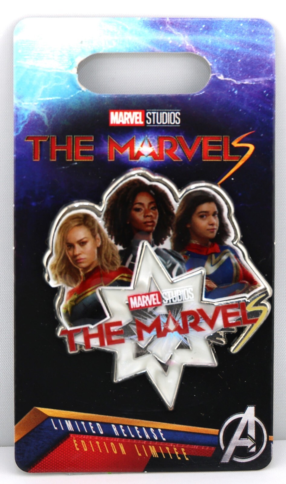 Disney Parks THE MARVELS Logo single pin carded Limited release