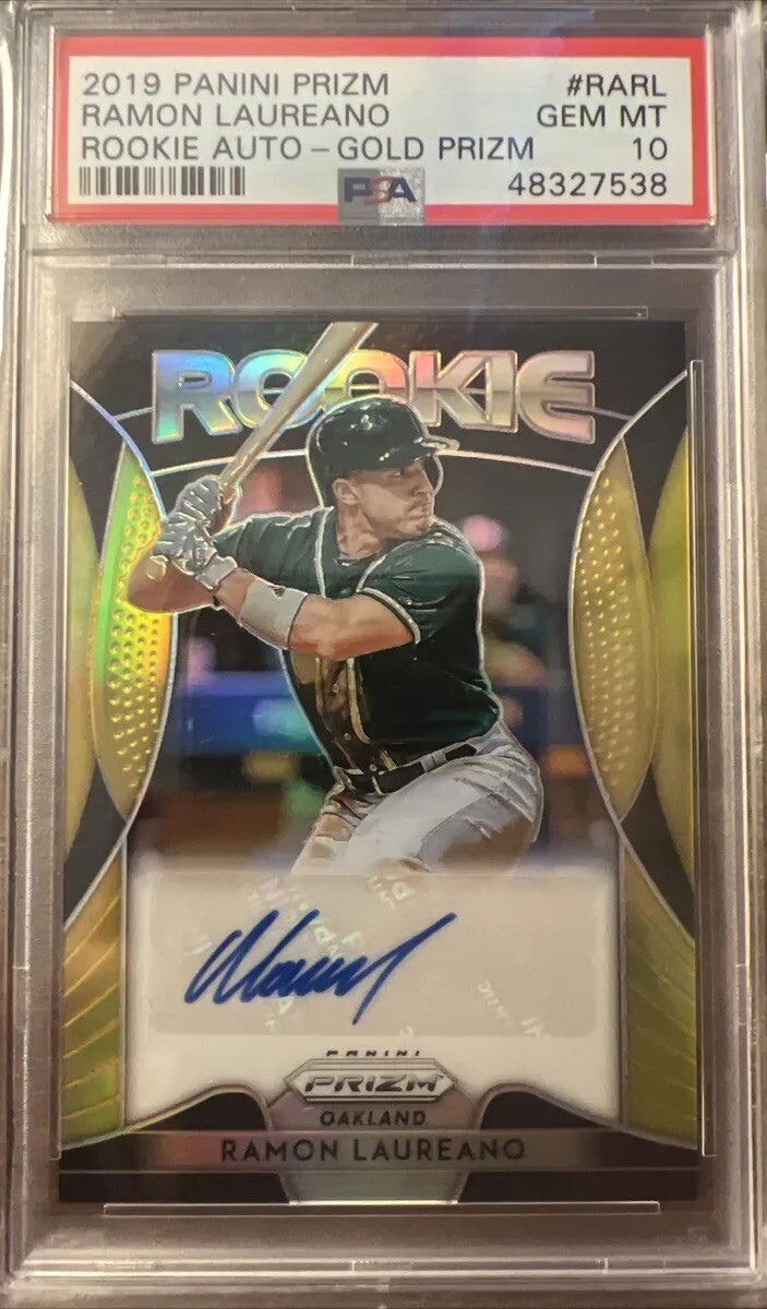 Pop 1 Ramon Laureano Auto Rookie Panini Gold Prizm Oakland Athletics Psa 10 6/10