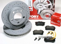 Zimmermann Gelochte Sport Bremsscheiben 230 Mm BremsbeläGe Hinten FüR VW Beetle