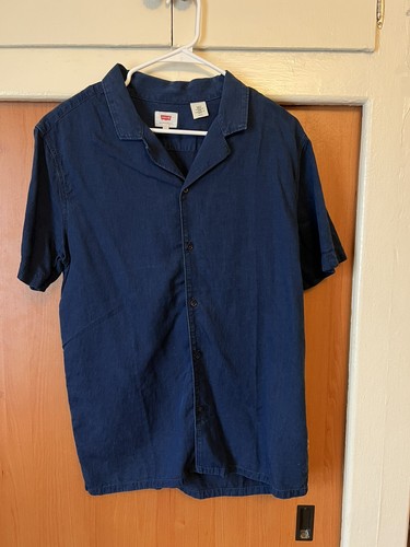 Mens Levis Indigo Cuban Camp Collar 