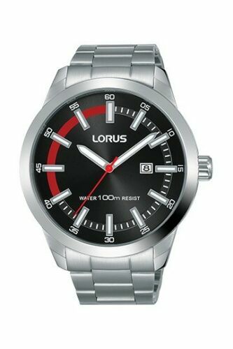 Lorus Orologio Uomo Quarz Analogico – Cassa Acciaio, Cinturino Metallico, Quadrante Nero RX311AX9, Sportivo Ed Elegante - 2