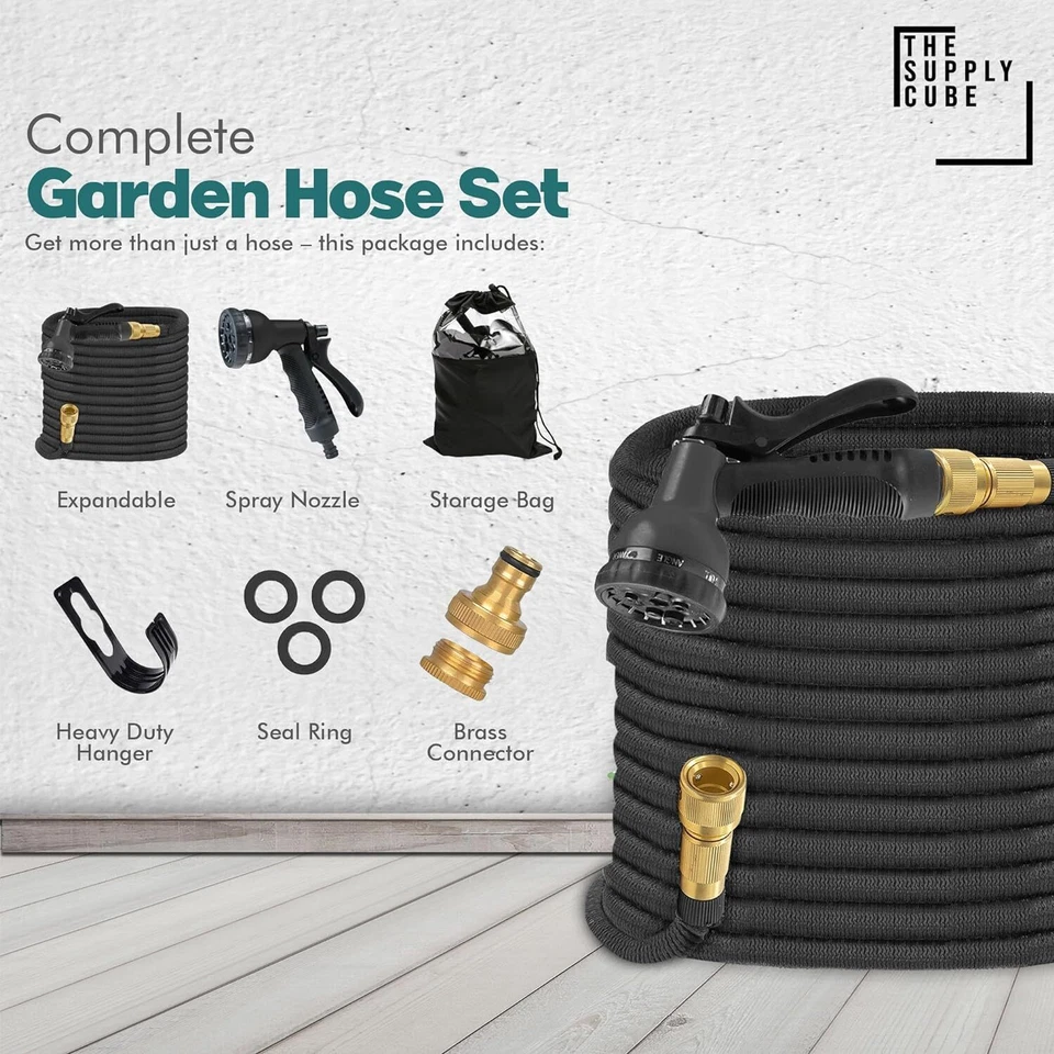 Heavy Duty Expandable Flexible Garden Magic Water Hose Pipe with Water Spray Gun - Image 2 of 4