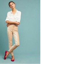 Anthropologie Pilcro Velvet High-Rise Skinny Ankle jeans PEACH COLOR