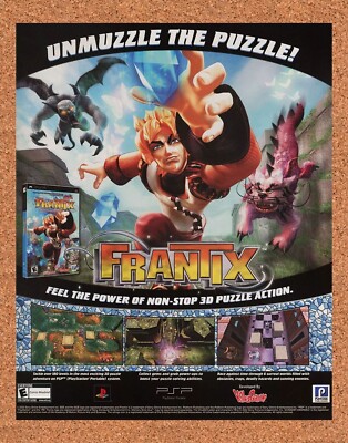 Frantix PSP Original 2006 Ad Authentic Obscure Ubisoft Puzzle Video Game Promo