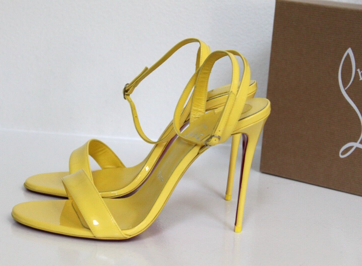New sz 9.5 / 40 Christian Louboutin Loubi Girl Yellow Patent