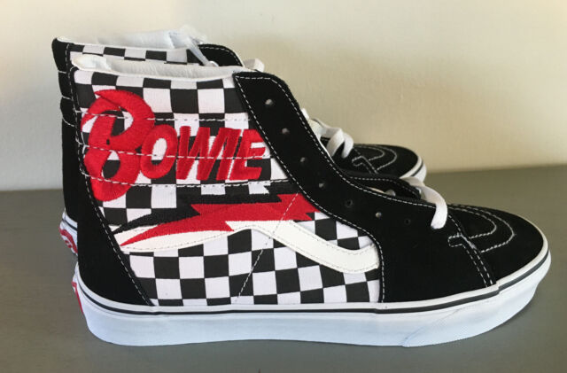 VANS Sk8 Hi David Bowie Mens Size 10 Checkerboard Skate Shoes Black White for sale online | eBay