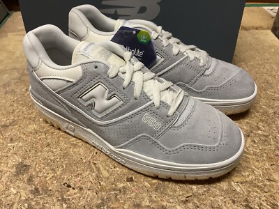 DS MENS NEW BALANCE BB550SLB GREY WHITE SZ 5.5 DEFECT