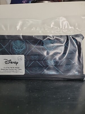 New Disney Store 2 Marvel Hulk And Black Panther Cloth Face Mask Large Washable