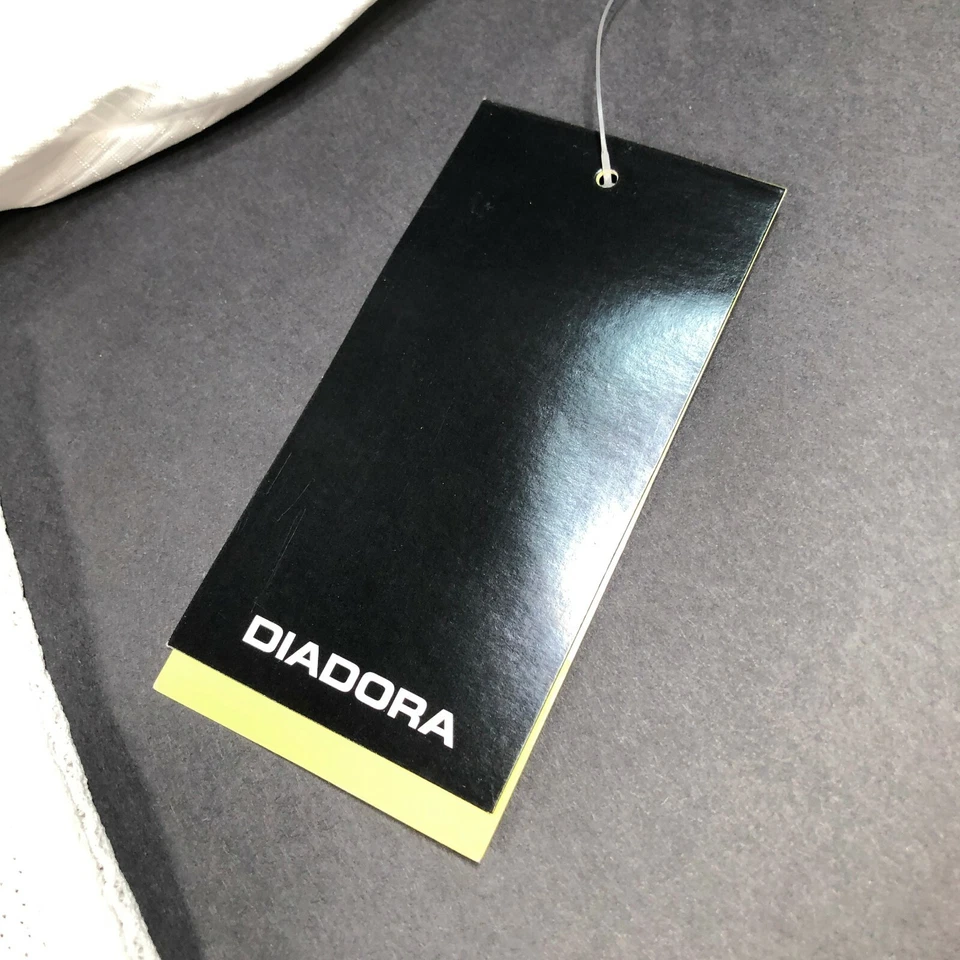 NEW Diadora T Shirt Jersey Mens S White V Neck Waffle Knit Striped Soccer Roma - Image 3 of 4