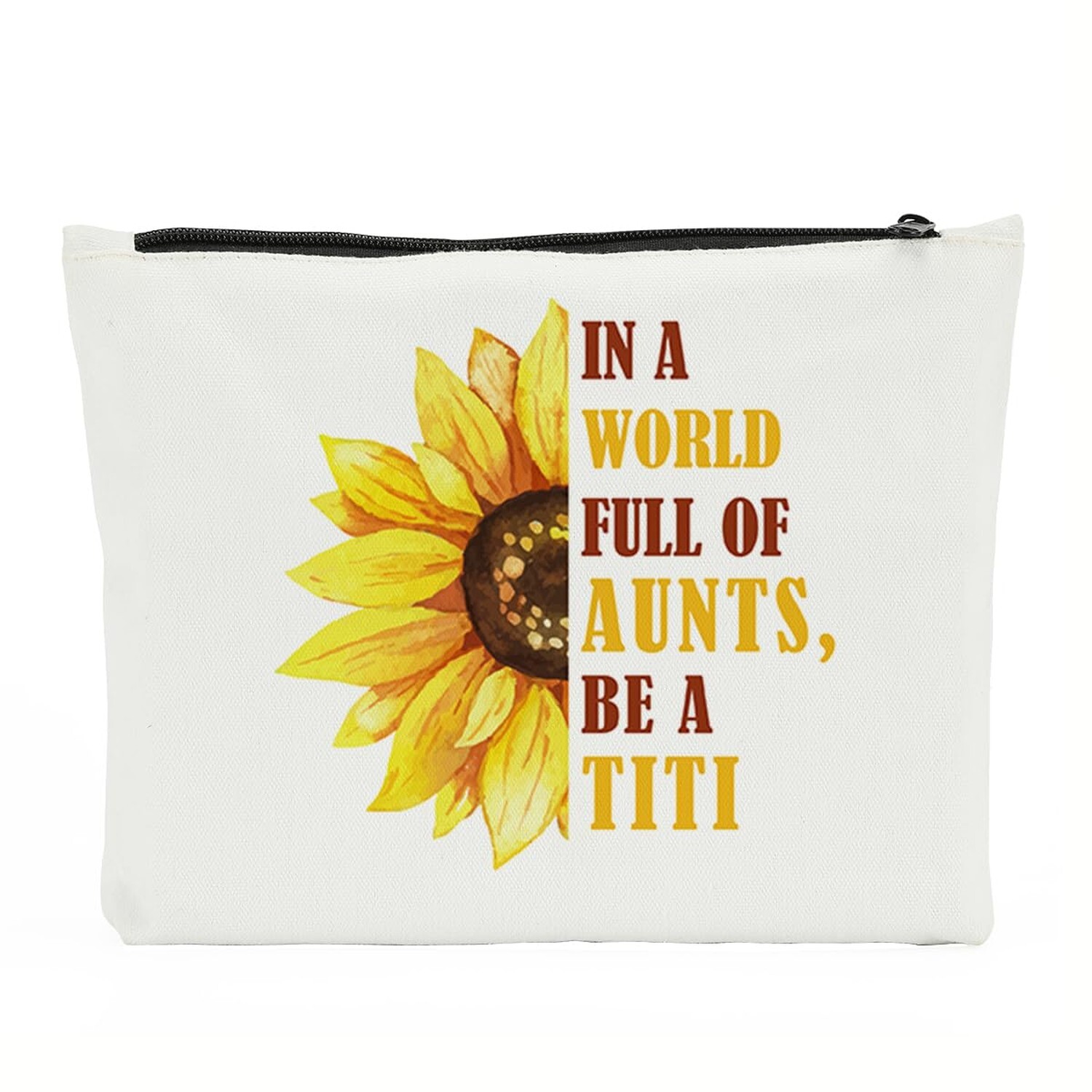 Aunt Auntie Gifts, Titi Makeup Bag for Women, TITI Gift from Sunflower Cosmet...