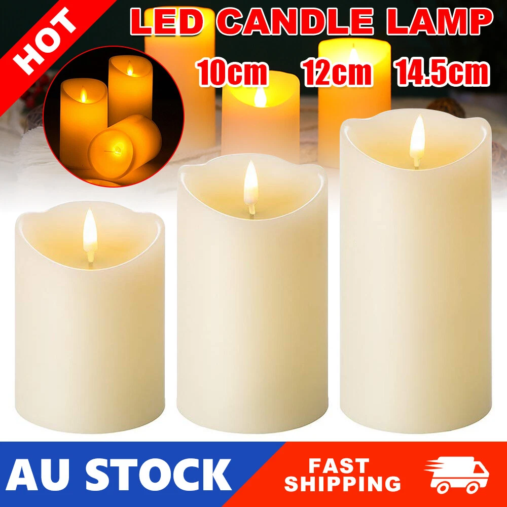 3X Flameless Operated LED Tea Light Candles Realistic Fake Candle Decor Battery