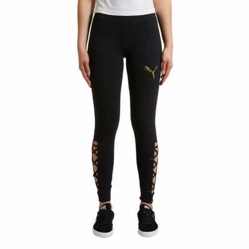 Puma Ladies' Lace Up Legging, Women's Leggings (Black & Grey) ALL SIZES S M  L