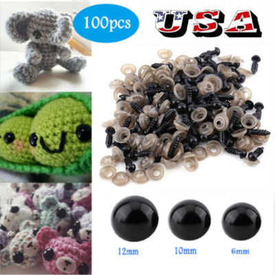 100Pcs Plastic Safety Eyes For Animal Toy Doll Puppet Making DIY Craft