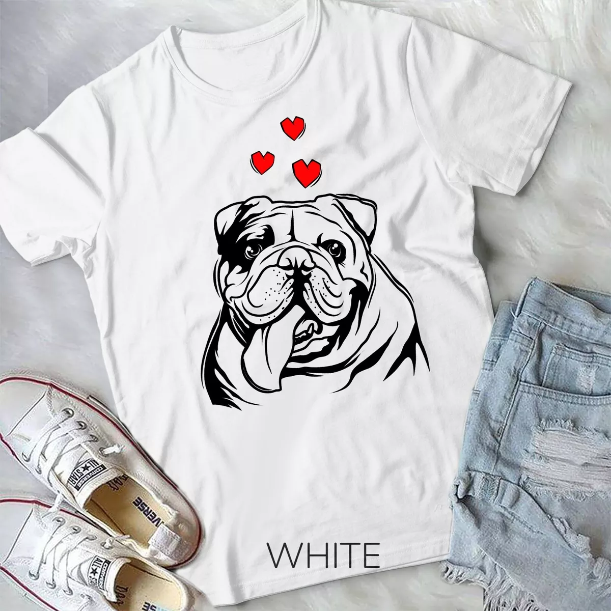 English Bulldog Love Cute Bully Dog Mom Funny Womens Gift Unisex T-Shirt