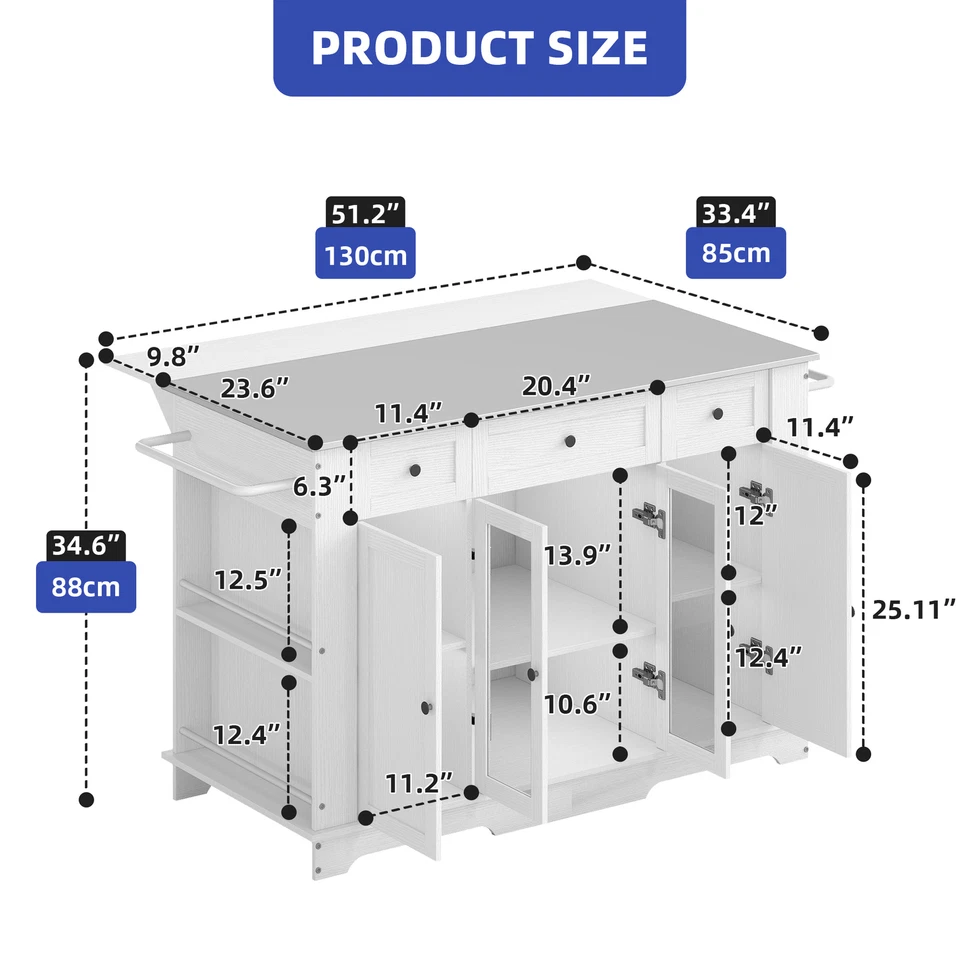 Isla de cocina enrollable dos asientos de acero inoxidable cajón gabinete toma de corriente Foto 3 de 4