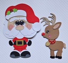 Santa Claus And Rudolph. Scrapbook, Card Making Paper Piecing