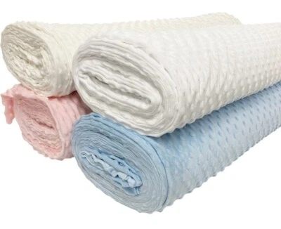 Dimple Fleece Fabric Soft Raised Dot Bubble Spot Baby Blanket Material Pastel