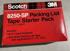 Scotch Packing List Tape 8250 w M-717 Hand Dispenser -Starter Pack -New