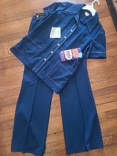 VTG 70  s Leisure Suit Union Made Tag Boho Mod Pants Fit US m L Top US Receipt