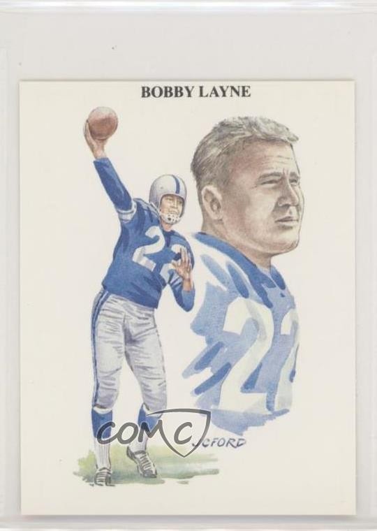1989 All Time Great Quarterbacks Bobby Layne #6 HOF z6d