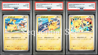 PSA 10 Pikachu #120 #197 #291/SV-P Gym Event Campaign Promo SEQ
