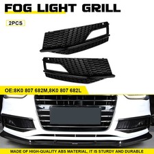 2PCS Bumper Fog Light Lamp Cover Grill Grille Fit Audi A4 S-line S4 2013-2015 S5