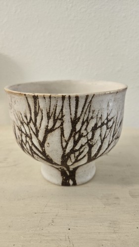 Vintage Andersen Design Maine Brown Tree Footed Bowl MCM Studio Pottery 5”