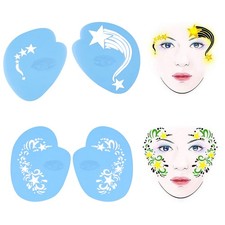 New 13pcs Reusable Face Paint Stencils Durable Body Painting Templates For Face