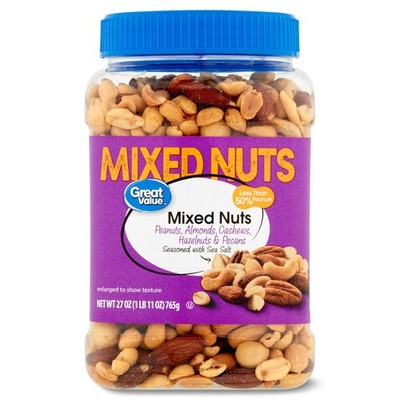 Great Value Mixed Nuts with Peanuts, 27 oz Free Shipping