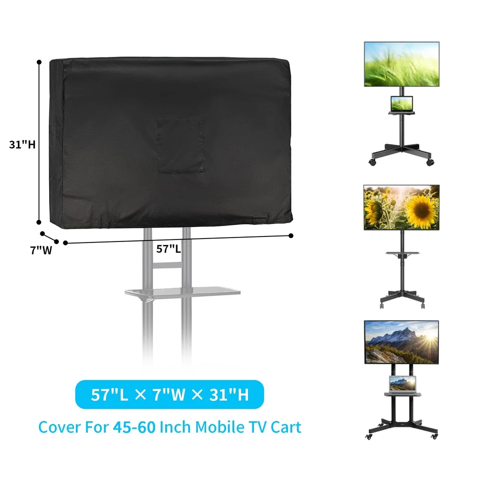 Mobile TV Stand Cover for 45-60 Inch Mobile TV Cart, Waterproof Outdoor TV Cover - Image 2 of 4