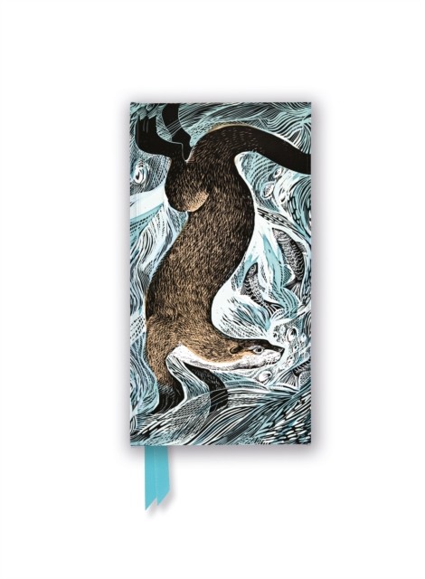 Angela Harding: Fishing Otter (Foiled Slimline  by Flame Tree Studio NOTEBOOK