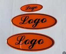3 X Ford Focus ST MK2 RS MK2 Gel Badge overlays orange / black