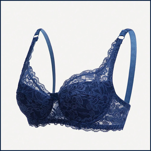 Reggiseno donna tinta unita fiocco decorazione push up ferretto pizzo con spalline regolabili - Foto 1 di 30